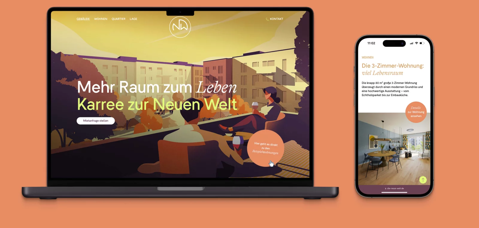 Corporate Design Website Neue Welt Karree